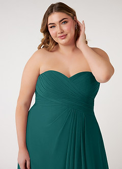 Azazie Arabella Allure Bridesmaid Dresses Peacock A-Line Sweetheart Neckline Chiffon Convertible Dress image18
