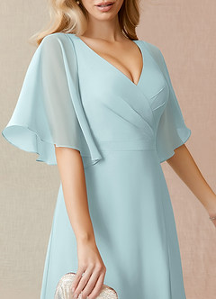 Azazie Cierra Bridesmaid Dresses Mist A-Line V-Neck Chiffon Dress image7