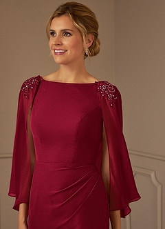 Azazie Carmela Kleider für die Brautmutter Etui Spitze Chiffon Kleid Burgunderrot image5