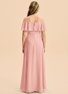 Azazie Maggie Junior Rosette A-Line Off the Shoulder Chiffon Dress image2