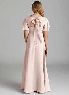 Azazie Kimber Junior Rose Petal A-Line Pleated Chiffon Dress image2