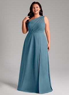 Azazie Phaedra Bridesmaid Dresses Bermuda A-Line One Shoulder Chiffon Dress image13