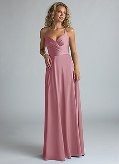 Azazie Davis Bridesmaid Dresses Vintage Mauve A-Line Pleated Stretch Satin Dress image4