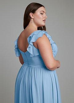 Azazie Anaya Bridesmaid Dresses Powder Blue A-Line Sweetheart Neckline Chiffon Dress image15