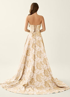 Leilani Champagne Corset Lace Up Back Beading Prom Dress image2