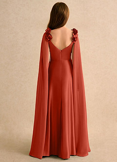 Azazie Rosita Girls Formal Flower Girl Klänningar Klä A-Line i Stretch Satin Plisserad image2