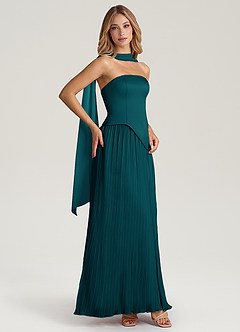 Azazie Tierney Bridesmaid Dresses Pine A-Line Strapless Chiffon Convertible Dress image7