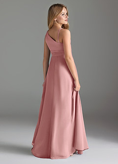 Azazie Dallas Junior A라인 주름진 쉬폰 플로어 길이 주니어 신부 들러리 드레스 image5