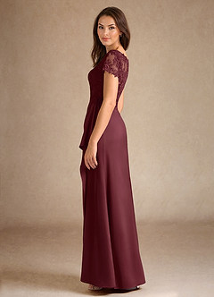 Azazie Santa Ana Kleider für die Brautmutter A-Linie Spitze Stretch-Satin Kleid Cabernetrot image5