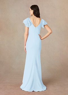 Azazie Peppermint Mère de la mariée Robes Robe Sirène en Crêpe Élastique Encadrement froncé Bleu Ciel image4