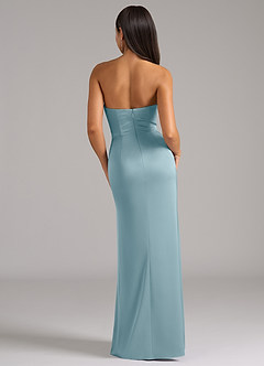 Azazie Marla Jurken voor bruidsmeisjes Converteerbaar Jurk van Stretch Satijn met Kolom Strapless Mystiek Blauw image6