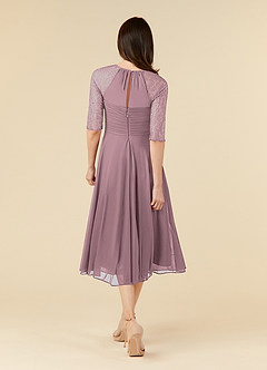 Azazie Gracelyn Mother of the Bride Dresses Dusty Rose A-Line Lace Dress image2