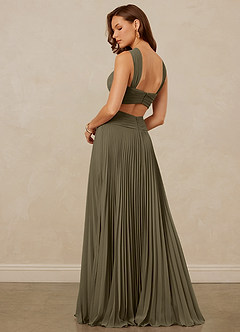 Christian Siriano Bridal for Azazie 1009 Bridesmaid Dresses Willow Green A-Line Pleated Chiffon Dress image3