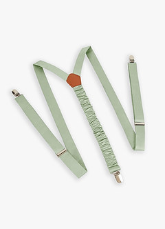 front Farblich passende Hosenträger aus mattem Satin