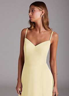 Azazie Marley 신부 들러리 드레스 A라인 오프 더 숄더 쉬폰 바닥 길이 드레스 image7