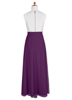 Azazie Albertine Junior A-Linie Spitze Chiffon Kleid Traube image8