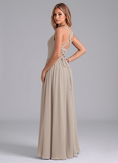 Azazie Francis Bridesmaid Dresses Frost A-Line Corset Chiffon Dress image2