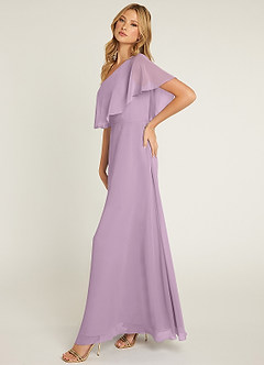 Azazie Lizzy Bridesmaid Dresses Wisteria A-Line One Shoulder Chiffon Dress image4