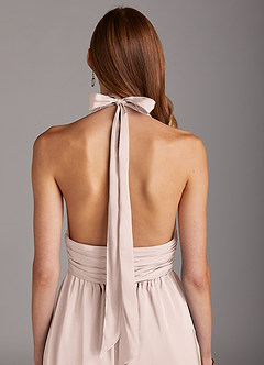 Azazie Oli Brautjungfernkleider Plissee Stretch-Satin Overall/Jumpsuit Zartrosa image5