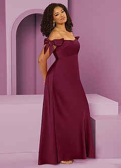 Barbie ♥ Azazie Vestidos de damas de honor Vestido de Mora de Satén Elástico de Corte Recto Convertible con Vestidos sin tirantes image11