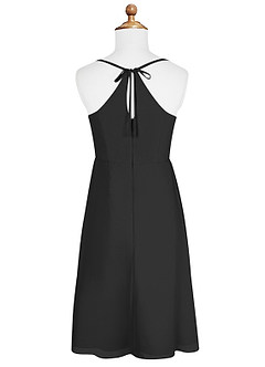Azazie Doll Junior Black A-Line Bow Chiffon Dress image6
