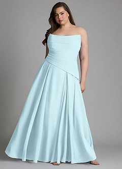 Azazie Gabriela Bridesmaid Dresses Cloud Blue A-Line Corset Chiffon Dress image15