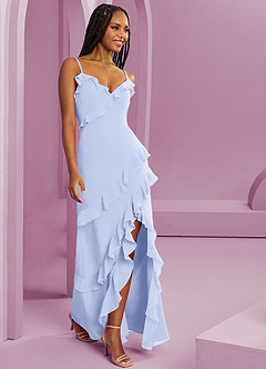 Barbie ♥ Azazie Bridesmaid Dresses Lavender Sheath Chiffon Dress image10