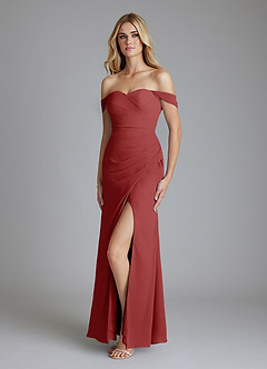 Azazie Haisley Vestidos de damas de honor Vestido de Óxido de Gasa de Corte Recto Convertible con Vestidos sin tirantes image7