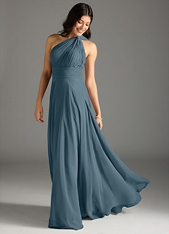 Azazie Charlize Brautjungfernkleider A-Linie One-Shoulder Chiffon Kleid Zwielichtviolett image1