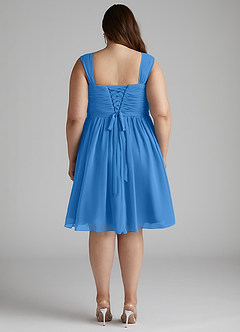 Azazie Angie Bridesmaid Dresses Blue Jay A-Line Corset Chiffon Dress image14