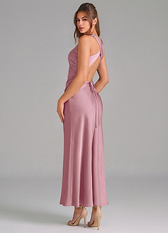 Azazie Evadne Brautjungfernkleider Etui Plissee Stretch-Satin Kleid Vintage Mauve image2