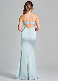 Azazie Olea Bridesmaid Dresses Mist Mermaid Strapless Stretch Satin Convertible Dress image4
