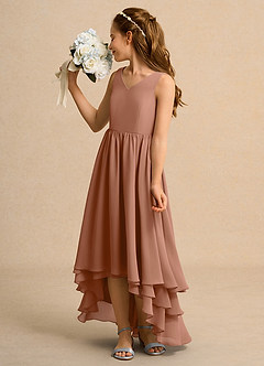 Azazie Kitten Junior Formal Flower Girl Klänningar Klä A-Line i Chiffong image5