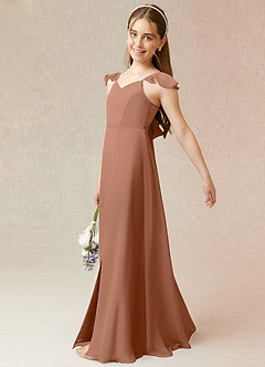 Azazie Everett Junior Bronzer A-Line Chiffon Dress image5