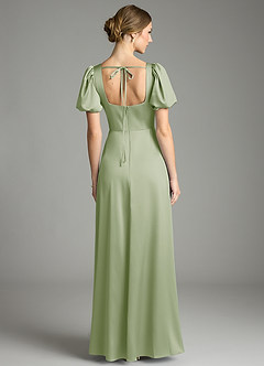 Azazie Fyona Vestidos de damas de honor Vestido de Salvia Polvorienta de Satén Elástico de Corte en A con Plisado image7