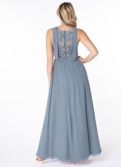 Azazie Jessa Bridesmaid Dresses A-Line Lace Chiffon Floor-Length Dress image2
