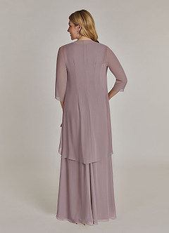 Azazie Manuella Abiti per la Madre della Sposa Abito A-Line in Chiffon con Scollo a V a Pieghe Dusk image2