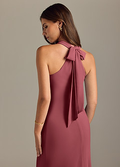 Azazie Doretta Bridesmaid Dresses Merlot Mermaid Pleated Chiffon Dress image2