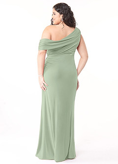 Azazie Rorie Bridesmaid Dresses Agave Sheath One Shoulder Luxe Knit Dress image7
