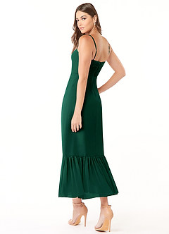 Azazie Justina Brautjungfernkleider A-Linie Herzausschnitt Chiffon Kleid Smaragd image4