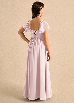 Azazie Patsy Girls Formal Flower Girl Dresses Blushing Pink A-Line Sweetheart Neckline Chiffon Dress image6