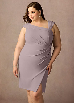 Azazie Cecily Mother of the Bride Dresses Vintage Mauve Sheath Stretch Crepe Dress image11