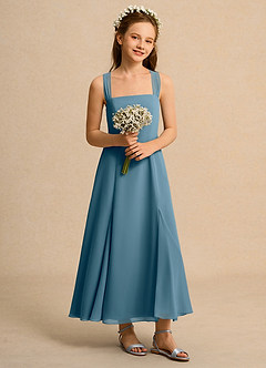 Azazie Tater Junior Formal Flower Girl Klänningar Klä A-Line i Chiffong Plisserad image5