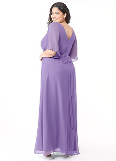 Azazie Cierra Bridesmaid Dresses A-Line V-Neck Chiffon Floor-Length Dress image11