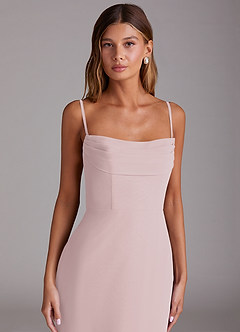 Azazie Saige Bridesmaid Dresses Blushing Pink A-Line Off the Shoulder Chiffon Convertible Dress image2