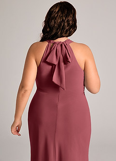 Azazie Doretta Bridesmaid Dresses Merlot Mermaid Pleated Chiffon Dress image12