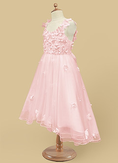 Azazie Ceres Flower Girl Dresses Blushing Pink Ball-Gown Lace Tulle Dress image8