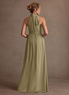 Azazie Antoinette Mother of the Bride Dresses Moss Green A-Line Pleated Chiffon Dress image2