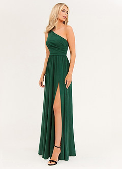 On The Guest List Dark Emerald One-Shoulder Maxi Dress image5