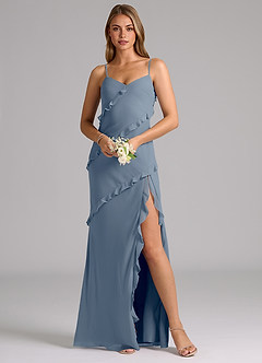 Azazie Nancie Bridesmaid Dresses Twilight Mermaid Ruched Chiffon Dress image8